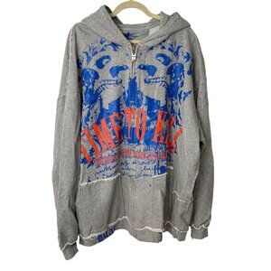 Blac Label Gray Hoodie Jacket Time To Kill Streetwear Distressed Y2K Size 5XL